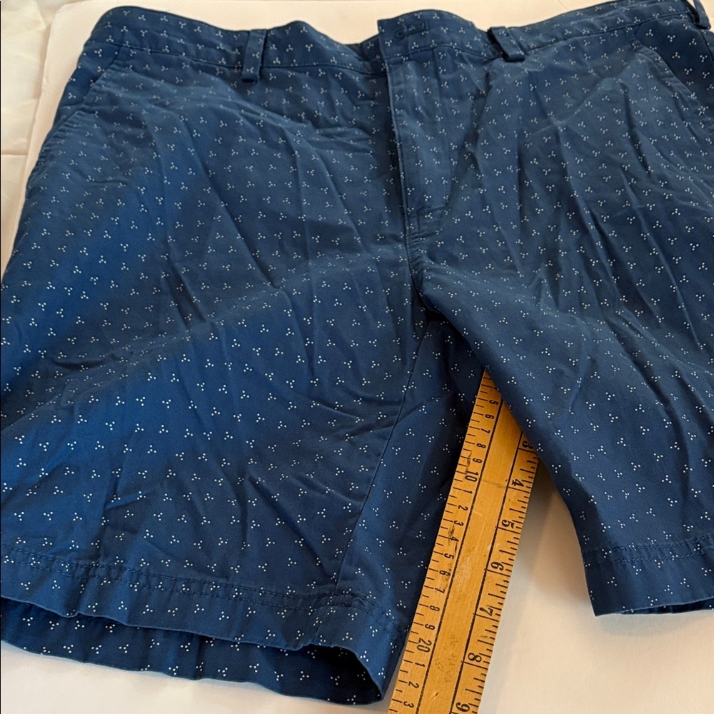 Brooks Brothers Navy Patterned Flat Front Shorts